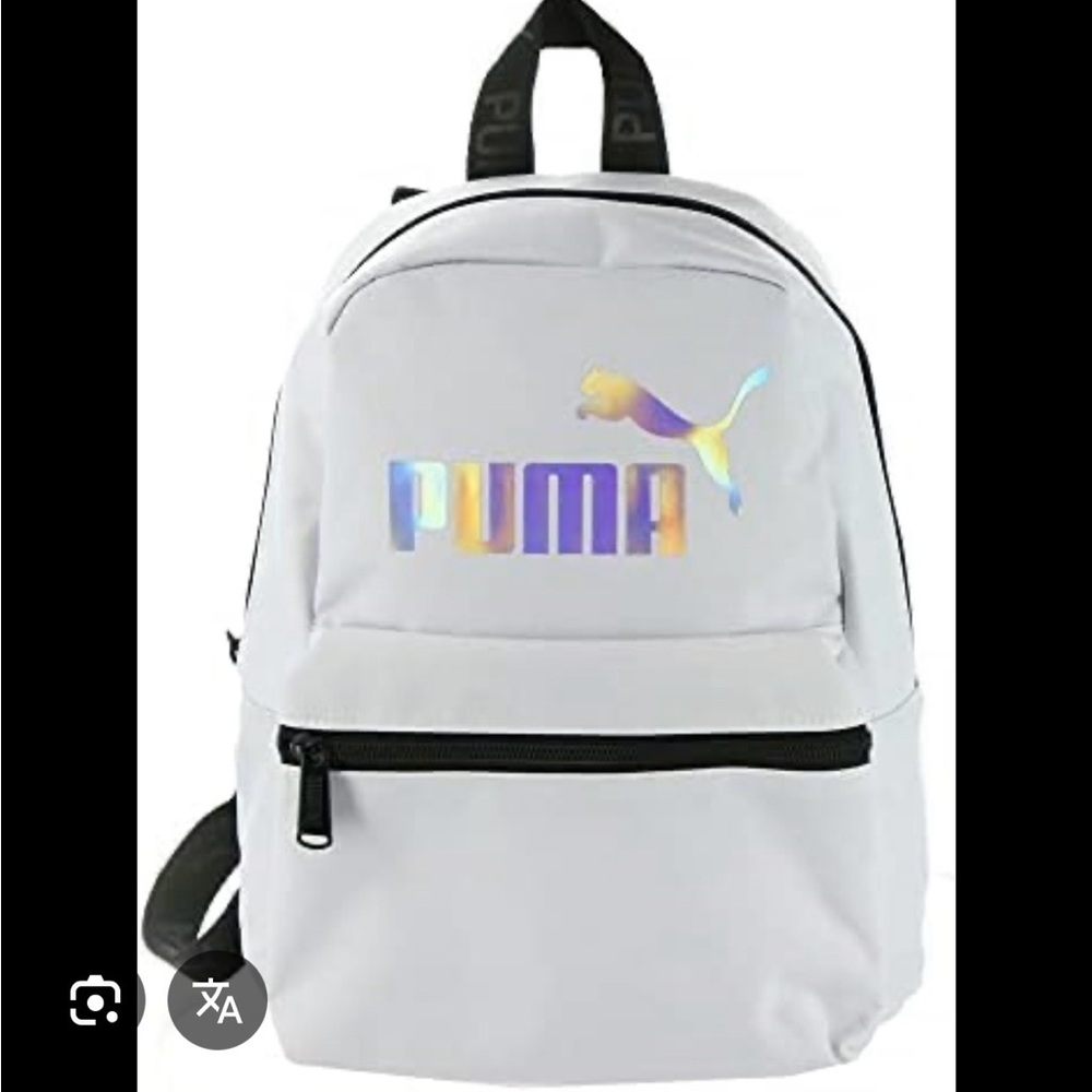 Puma Rythym Mini White Backpack with Iridescent Logo